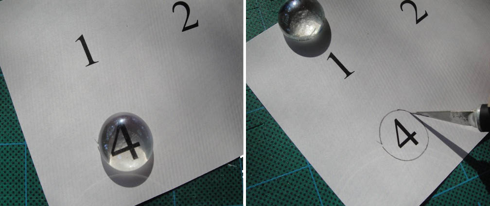 glass bead on top of numbers