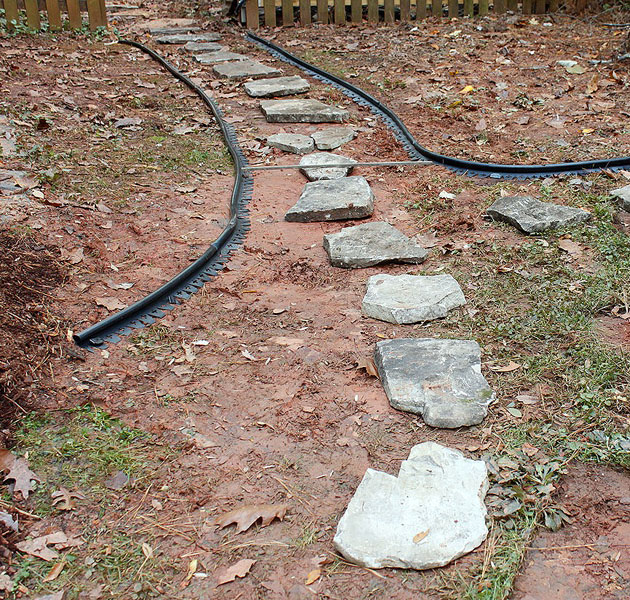 set stones inside edging
