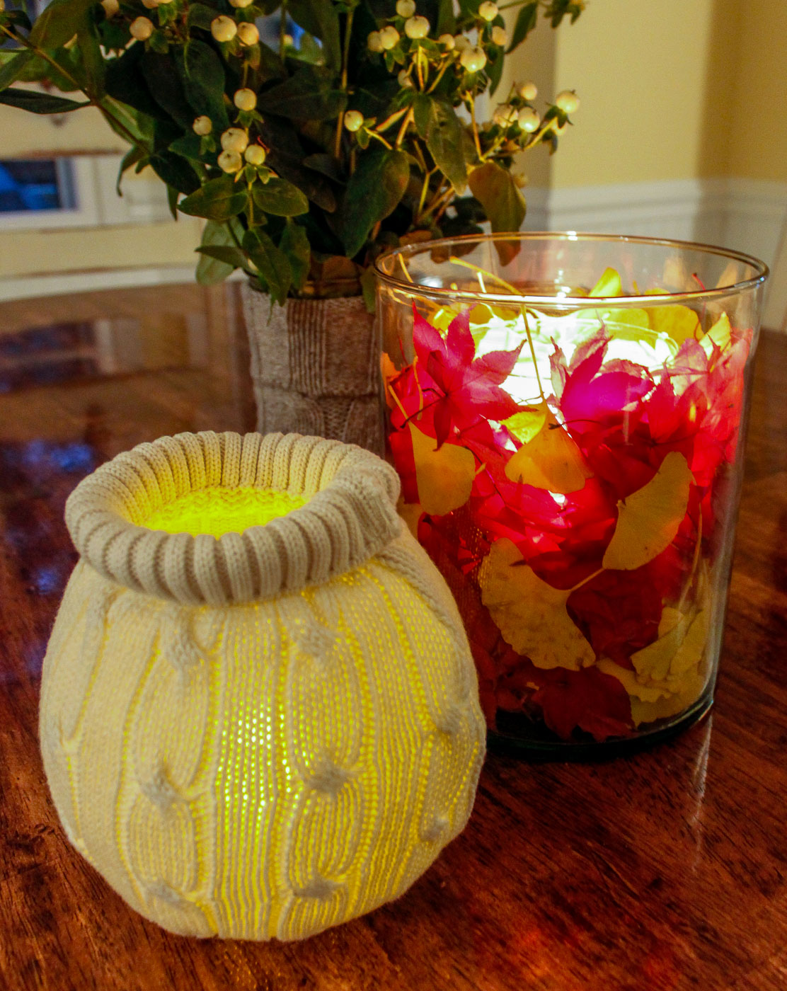 fall leaves lantern