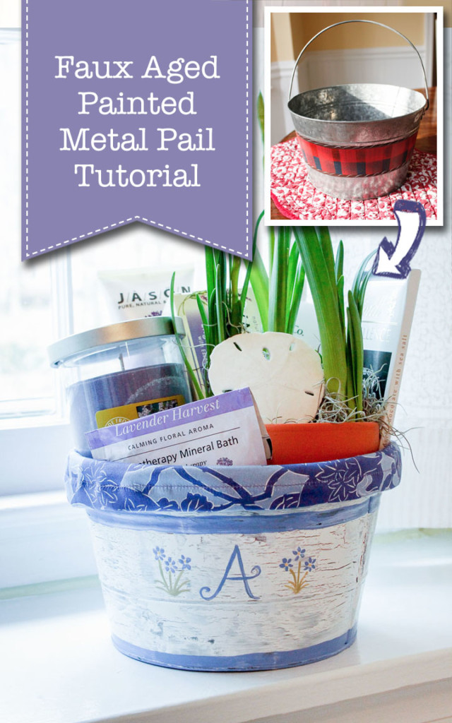 DIY Aged Painted Metal Pail Tutorial