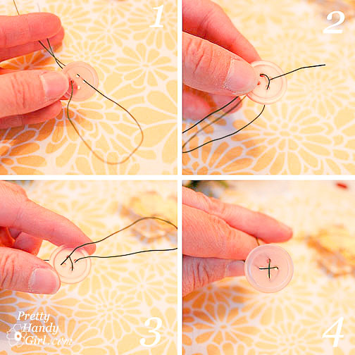 thread button onto wire