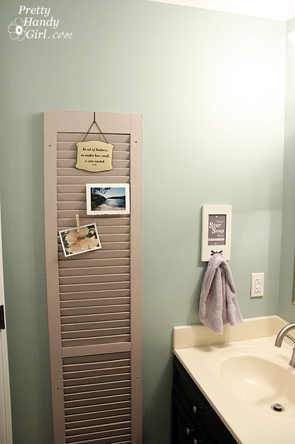 old shutters as photo display