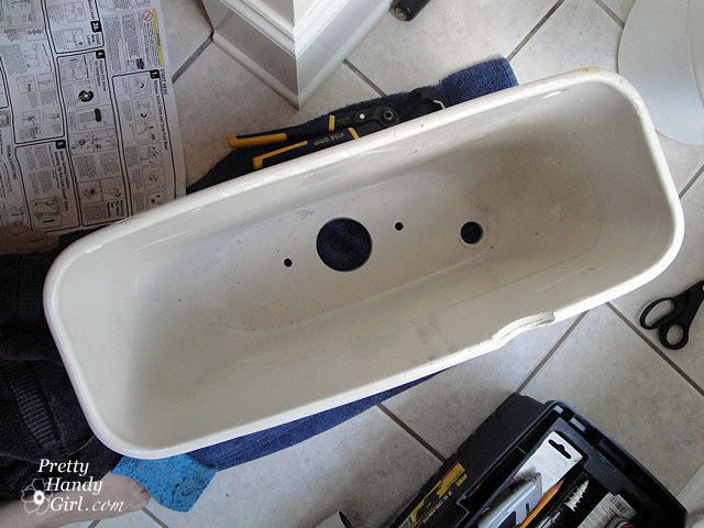empty_tank Toilet Repairs Replacing the Overflow Tube and Flapper