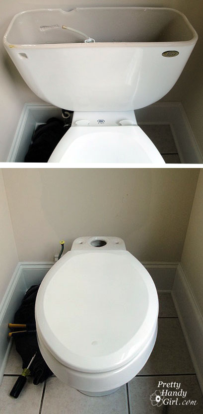 removed_tank Toilet Repairs Replacing the Overflow Tube and Flapper
