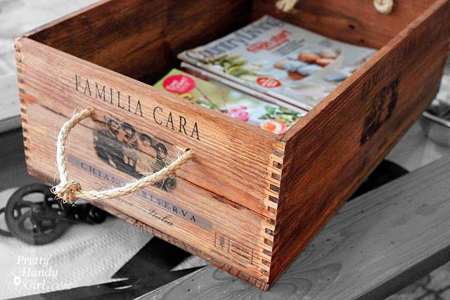 Rustic Wine Crate with Rope Handles