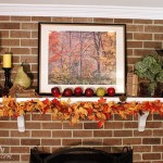 fall mantel with vignettes