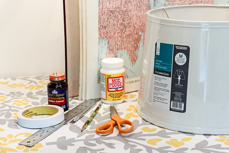 Vintage Map Lampshade | Pretty Handy Girl