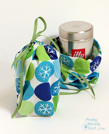 Easy Sewing projects to help you learn to sew - drawstring gift bag tutorial