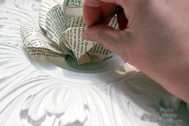 place_petal_in_glue Book Page Rose Wreath