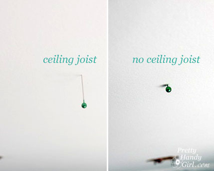 pins_to_detect_ceiling_joist How to Swag a Light Fixture