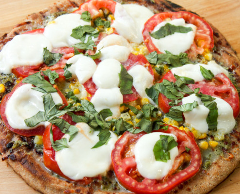 Grilled Corn Pesto Pizza