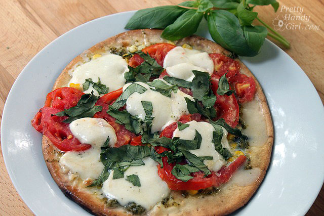 Grilled Corn Pesto Pizza recipe