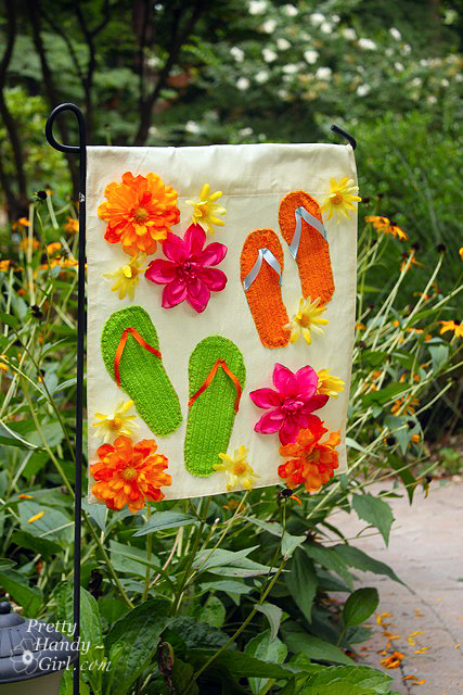 promo_of_neon_summer_garden_flag