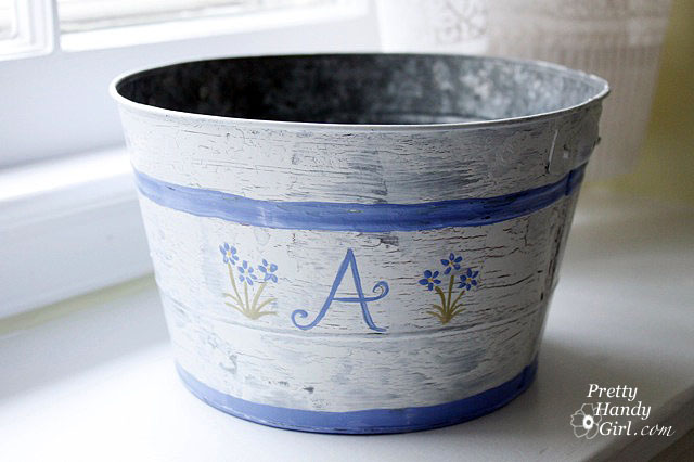Aged Painted Pail
