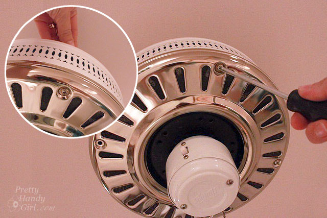 remove_brass_bottom_plate_fan Update Your Ceiling Fan with Paint