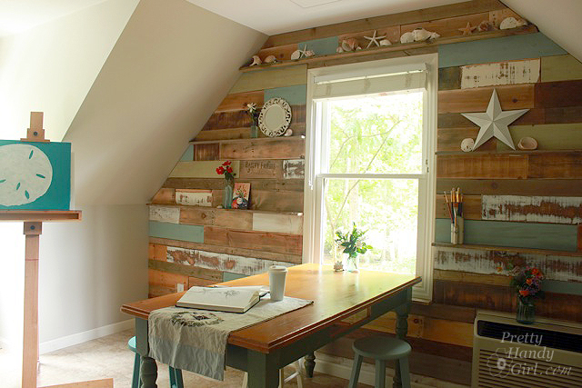 how to install a scrap wood wall
