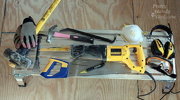 tools_for_soffit_removal How to Remove a Soffit - Kitchen Renovation Update