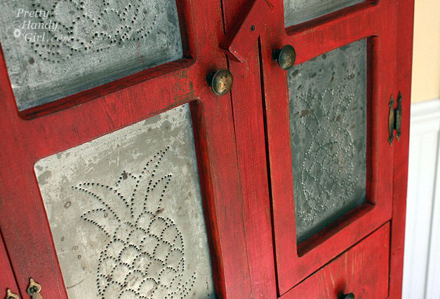 Rustic Red Pie Safe Painted with Milk Paint