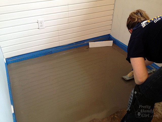 self_leveler_pour Patch and Level a Concrete Subfloor