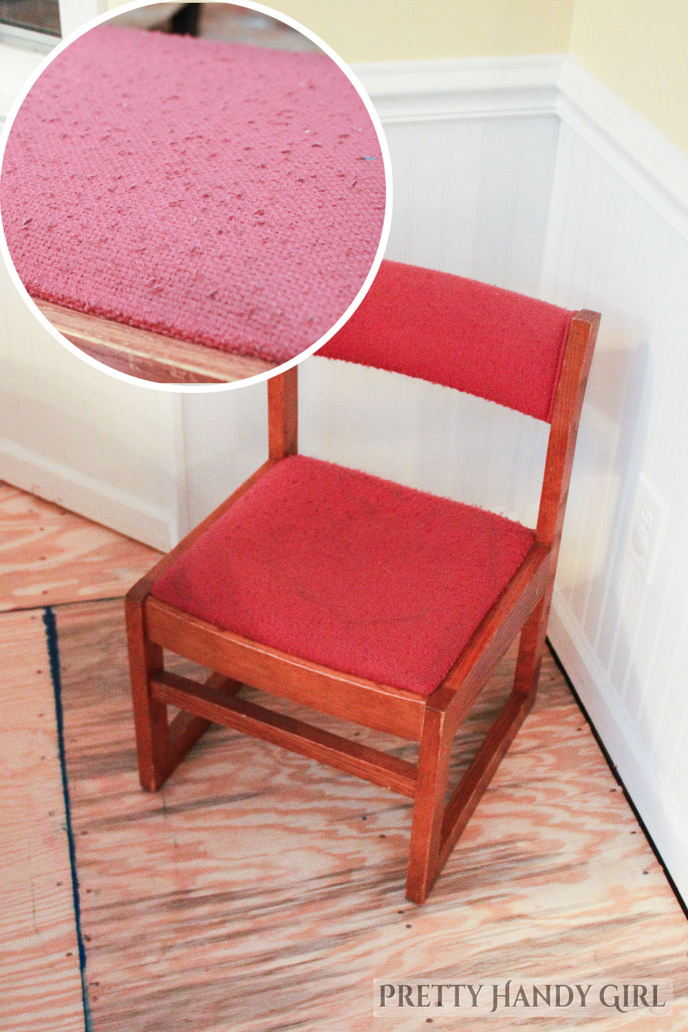 worn and nubby seat this end up chair