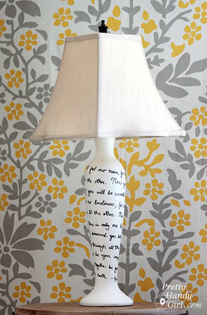 Song Lyrics Lamp Makeover