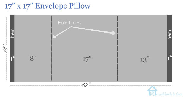 Envelope pillow 17x17