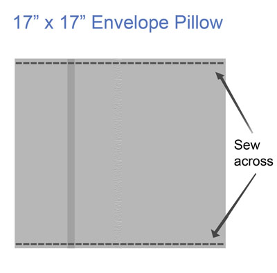sawing across envelope pillow