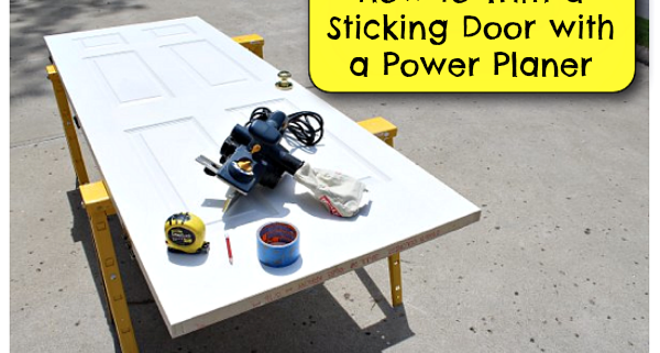 Trim a door with a power planer