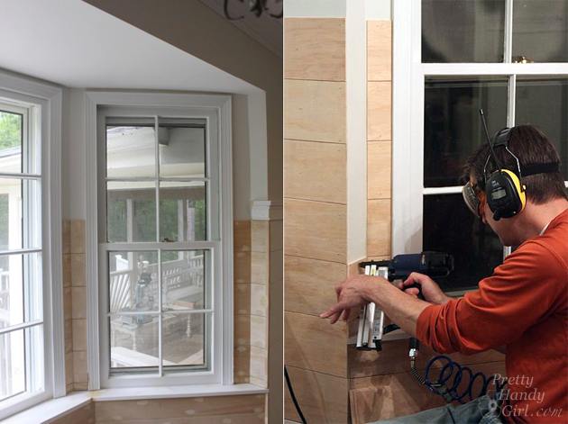 add planks above window seat