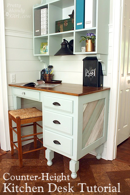 Counter Height Kitchen Desk Tutorial