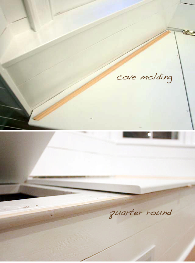 finish off bench seams with molding