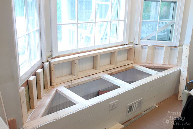 framing out back bench seat bay window