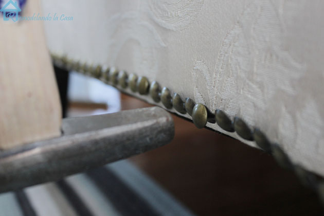 hammering tack strip to sofa