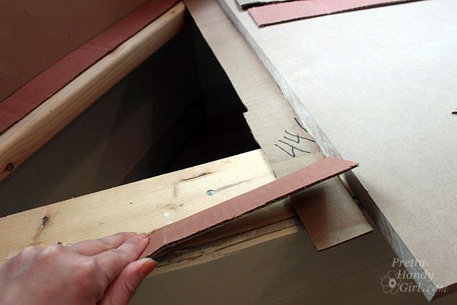 lay out cardboard strips