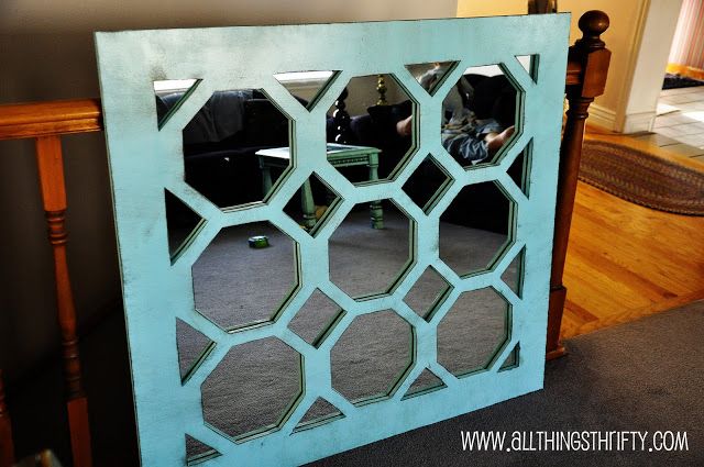 DIY Unique Turquoise Mirror | 30 Amazing DIY Mirrors