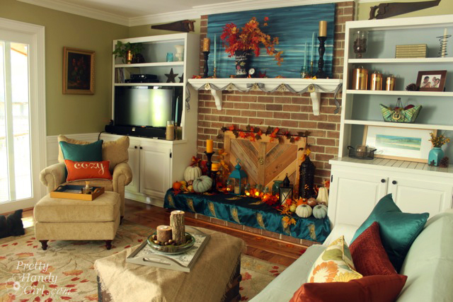 Autumn Mantle Décor and Vignettes | Pretty Handy Girl