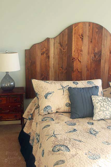 Create Rustic Wood King Headboard by Pretty Handy Girl