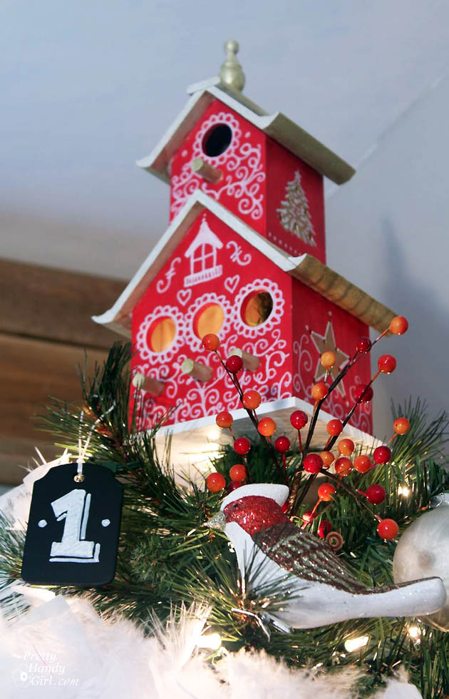 Painted Birdhouse Tree Topper Tutorial | Pretty Handy Girl