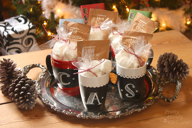 Hostess Gift Ideas - Chalkboard Paint Mugs