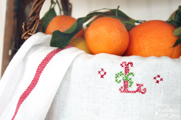 Faux Cross Stitch Tea Towel