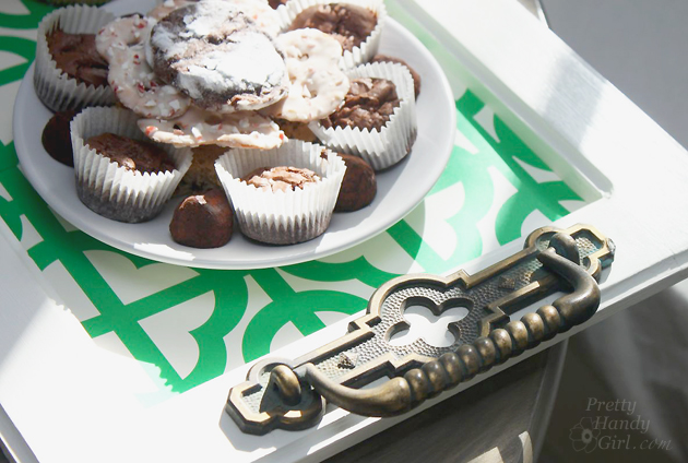 make a tray from a cabinet door
