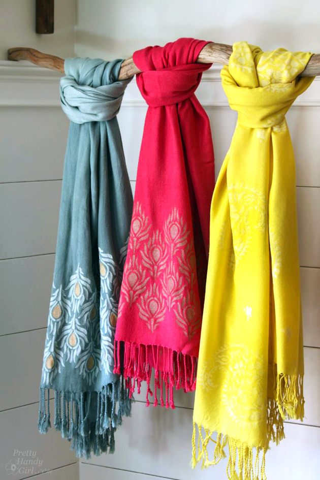 Stenciled and Dyed Scarves Tutorial | Pretty Handy Girl
