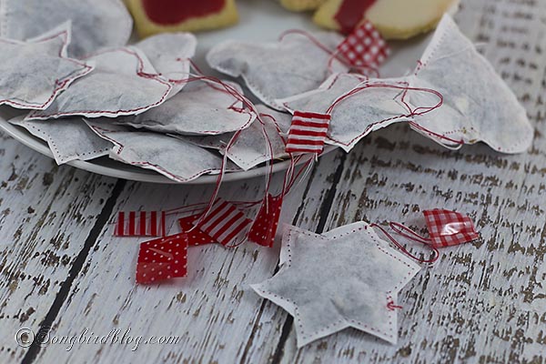 dish with tea bags 