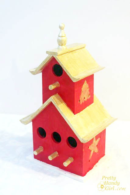 Painted Birdhouse Tree Topper Tutorial | Pretty Handy Girl