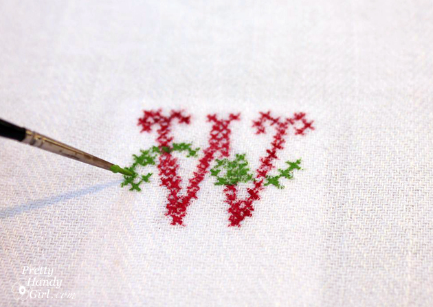 Faux Cross Stitch Tea Towel | Pretty Handy Girl
