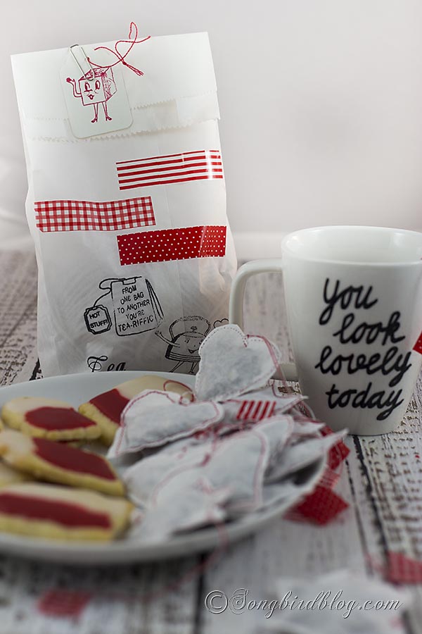 Homemade Tea Bags gift with cookies