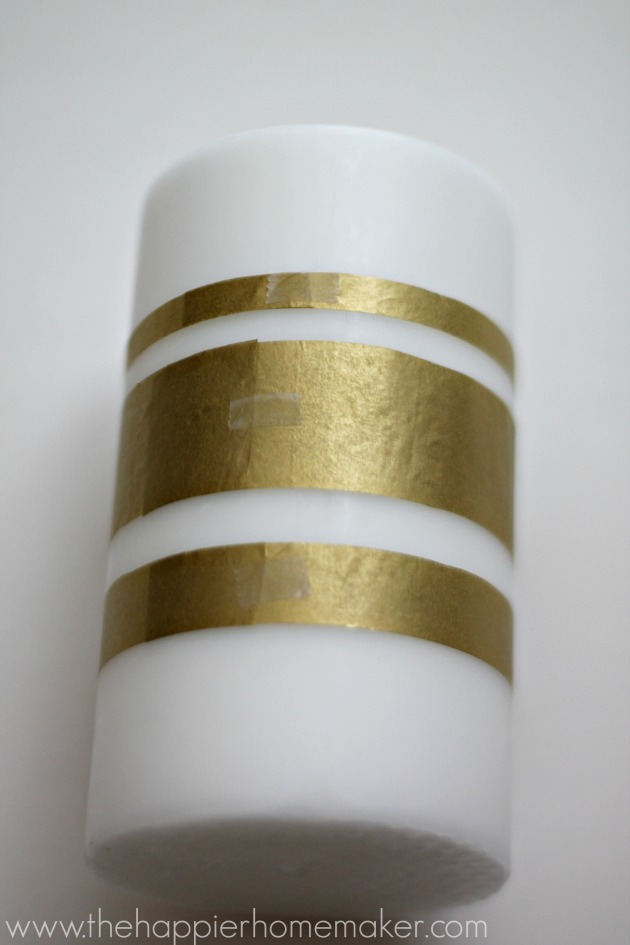 attaching tissue paper to candle