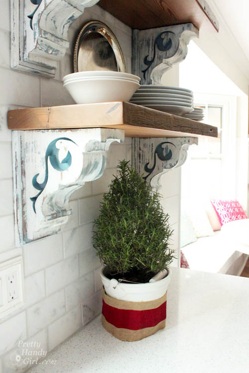 shelves using corbel brackets