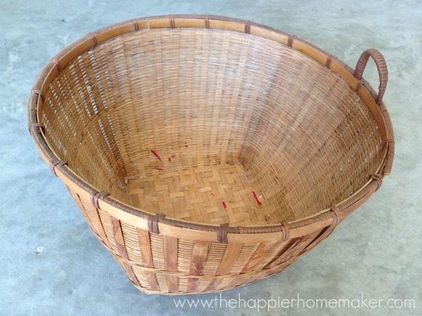 before old thrifted basket staining