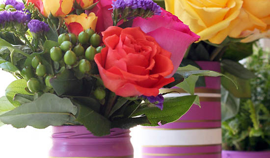 Radiant Orchid Vases from Recycled Cans & Jars | #upcycling | Pretty Handy Girl